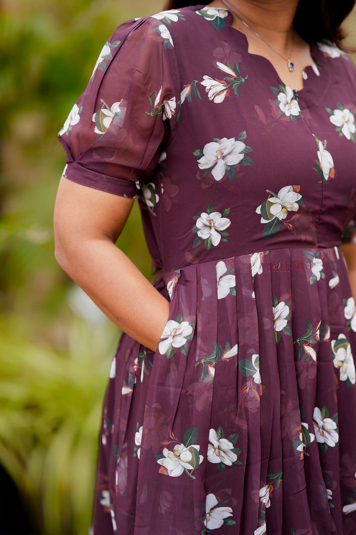 Daisy  georgette casual Dress With Lining ( No-Iron Everyday Dress)