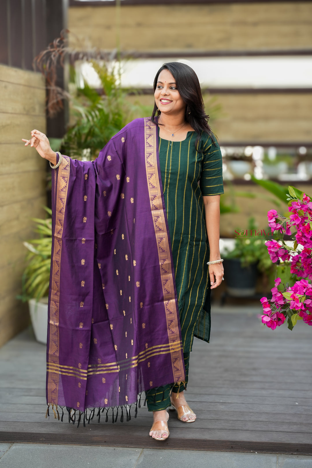 Meenakshi raw silk suit set with dupptta( set of 3) pre order