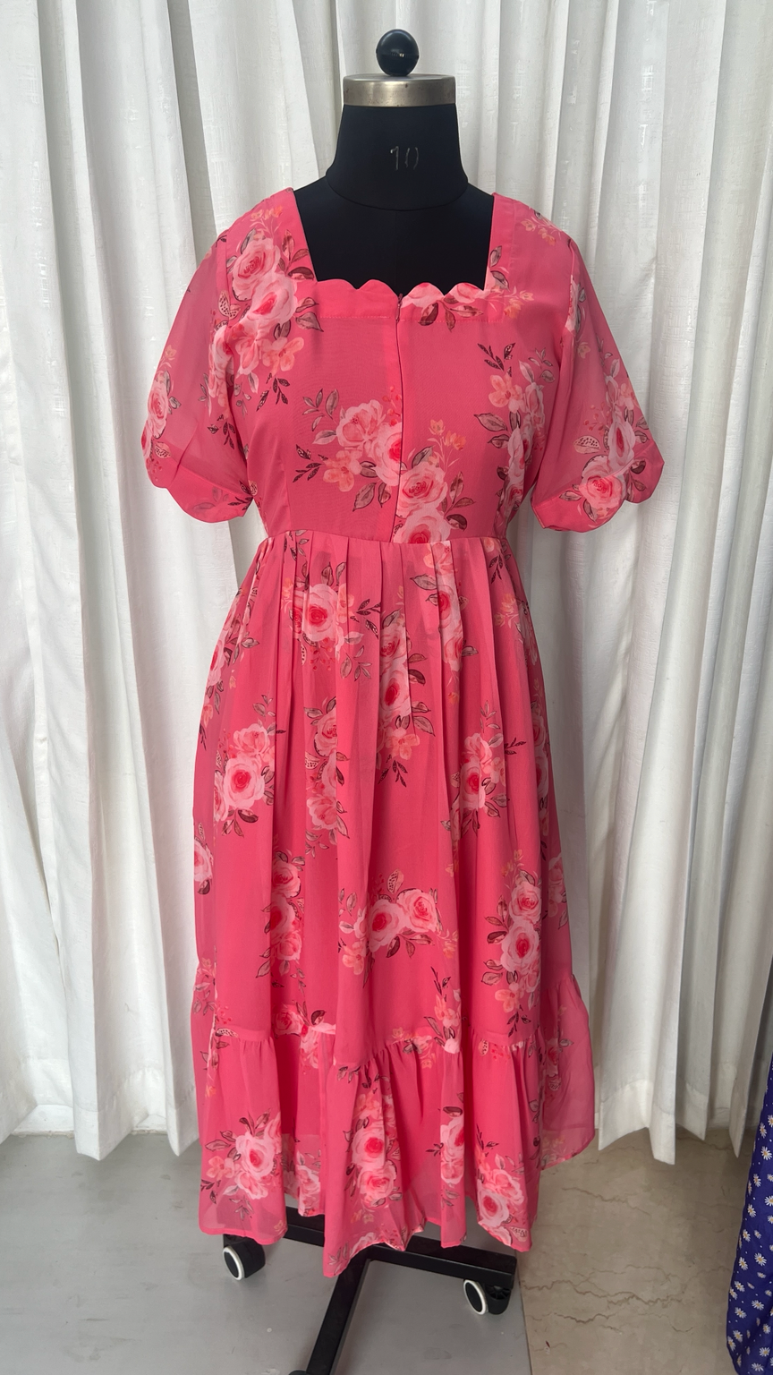 Preethi  georgette casual  Dress With Lining ( No-Iron Everyday Dress)