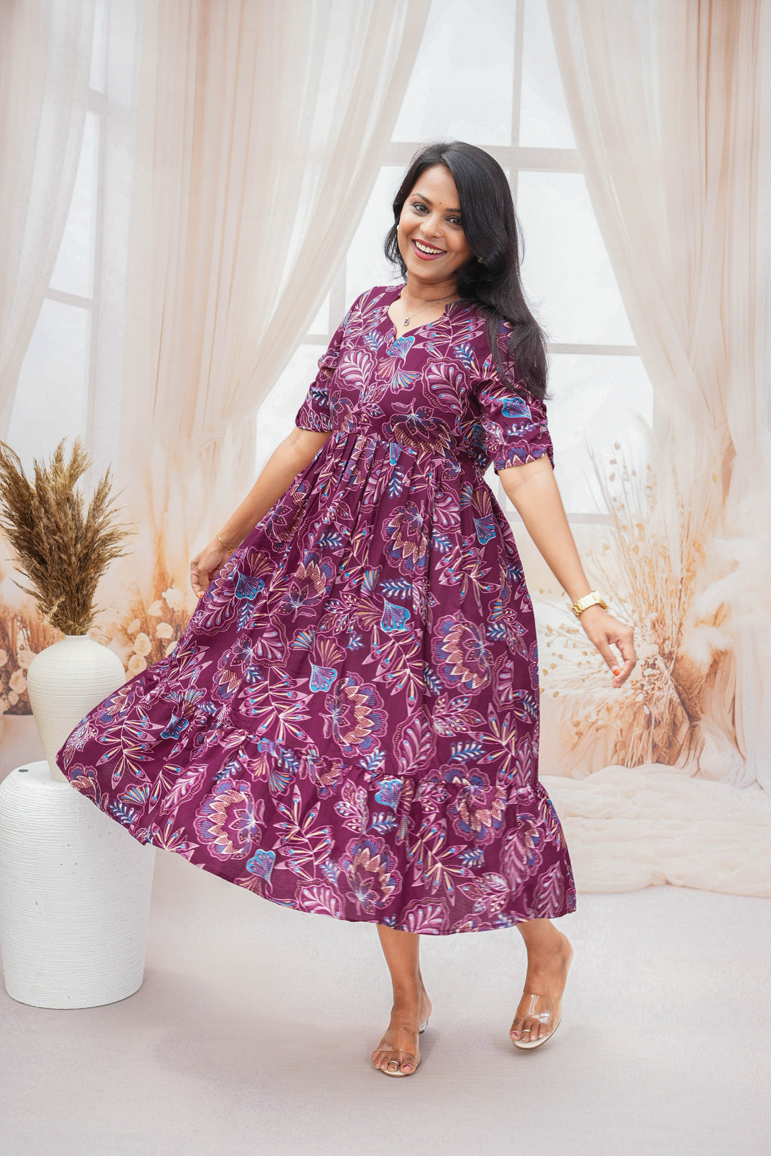 Swara Day to Night Dress Without Lining( Wrinkle-Free Dress)