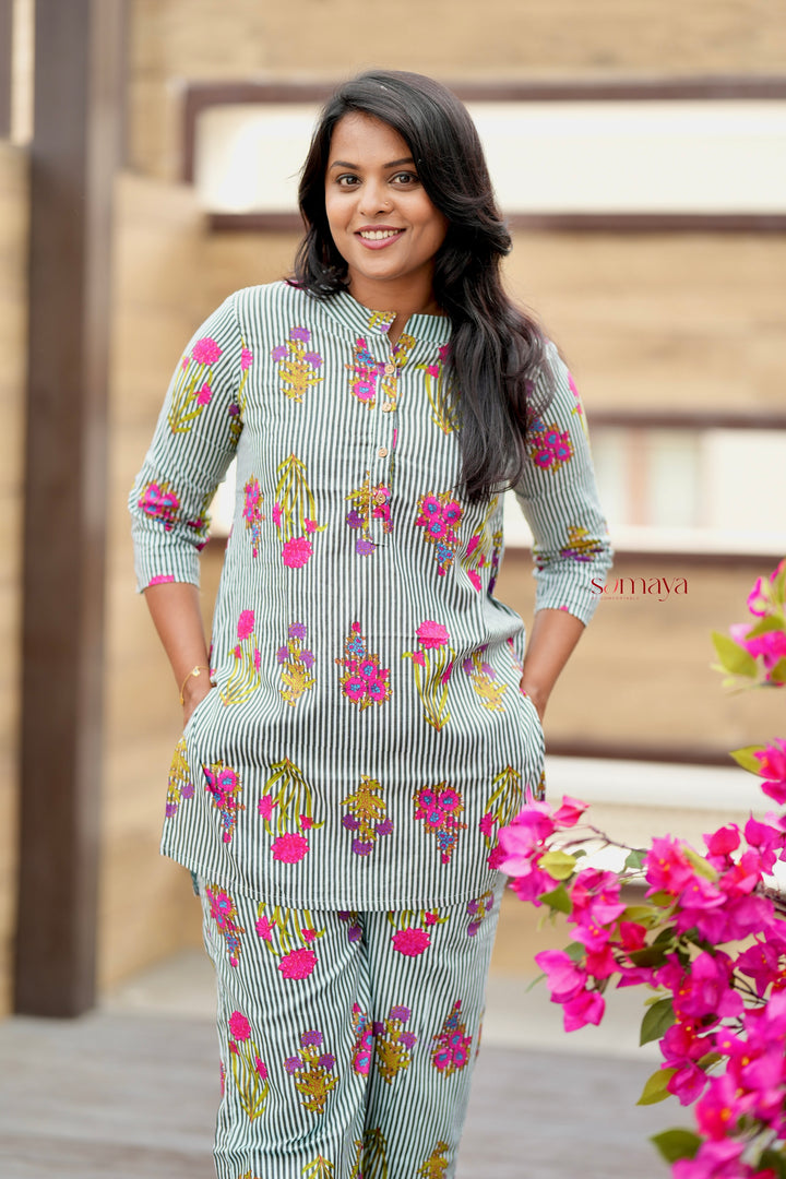 HAASYA- Checked Night Co-ord Set