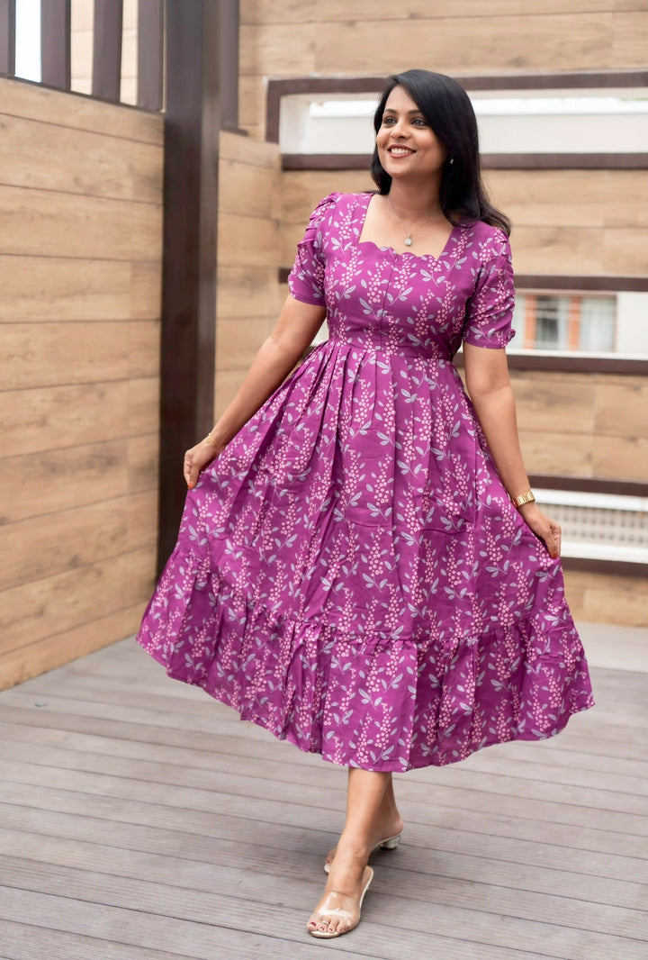 Rachel  Casual Dress With Lining( Wrinkle-Free Cotton Blend Dress)