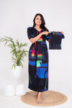 Load image into Gallery viewer, Maxi rainbow Ribbed Dress with free baby tshirt ( samaya exclusive premium fabric )
