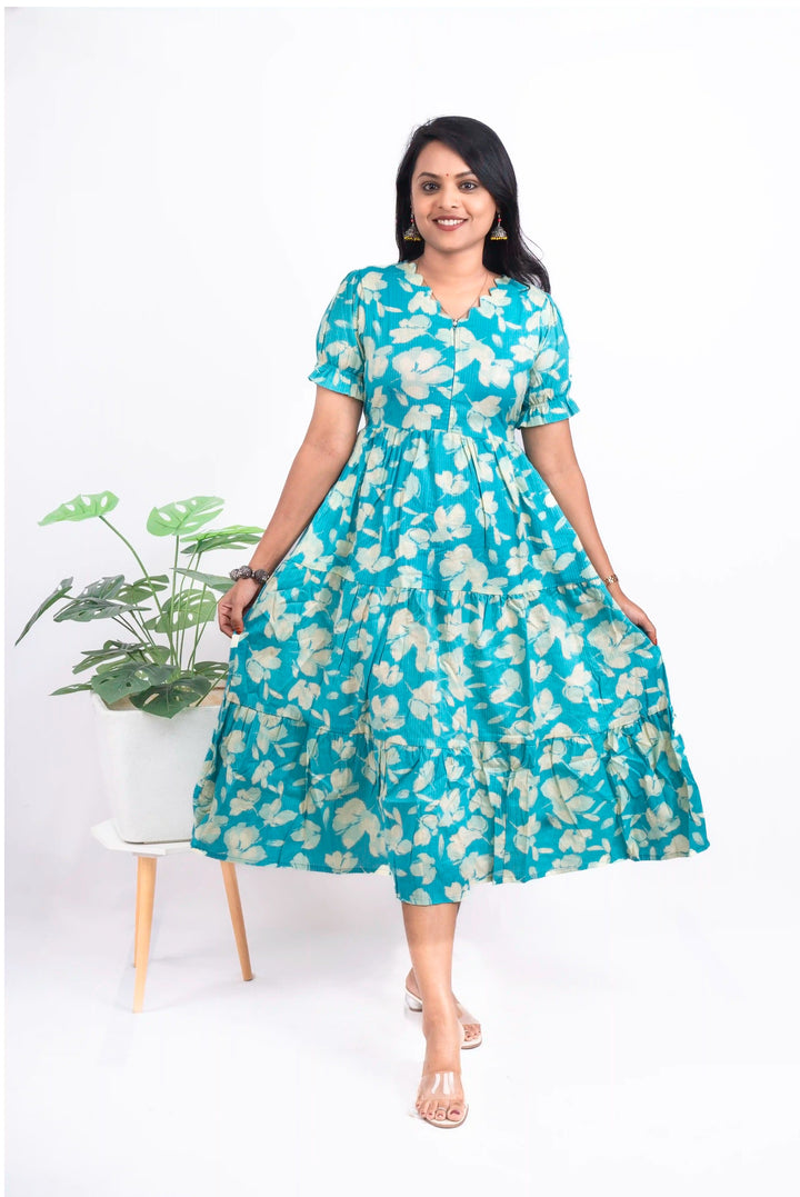 Skyblue day to night dress without lining