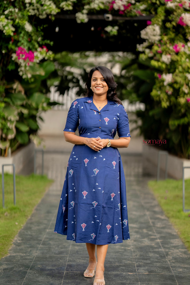 Kite Casual Dress With Lining( Wrinkle-Free Cotton Blend Dress)