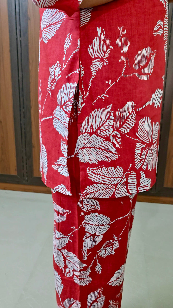 THEERA -Red Night Co-ord Set