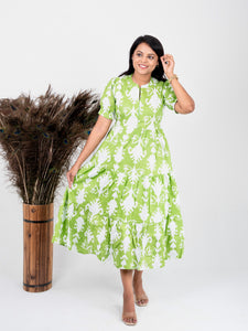 Pachai niramae casual Dress With Lining