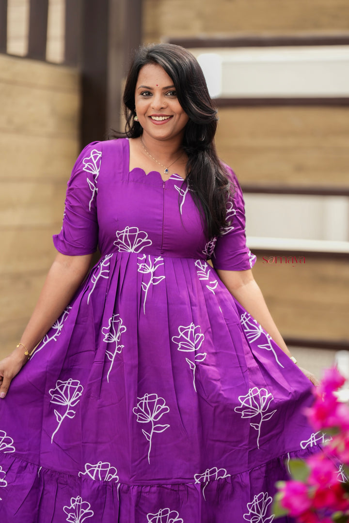 Tanvi  Dress With lining( Wrinkle-Free Cotton Blend Dress)