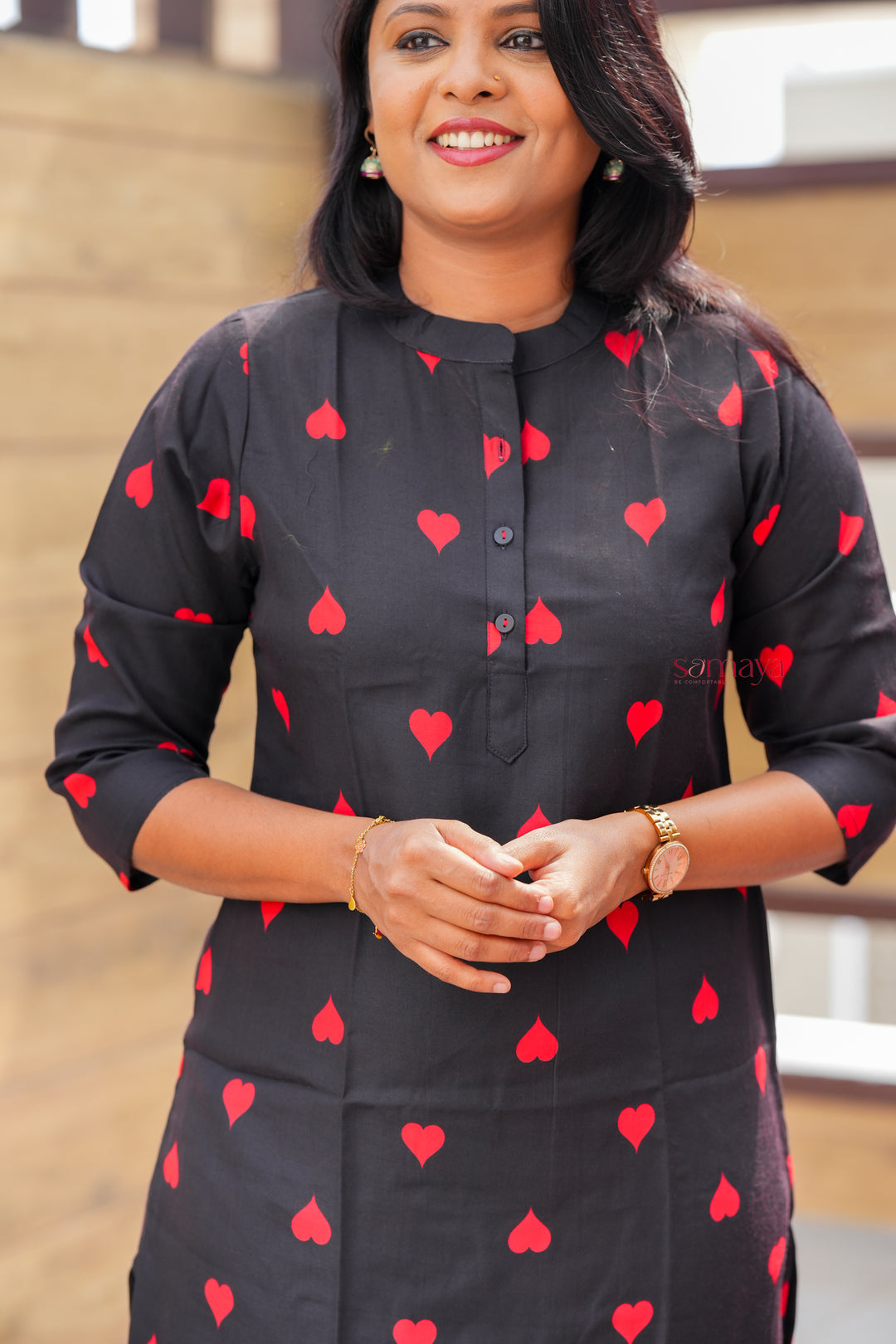 Heartly night co-ord set ( cotton blend no iron )