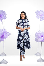 Load image into Gallery viewer, Blossom cotton kurta set (button opening)
