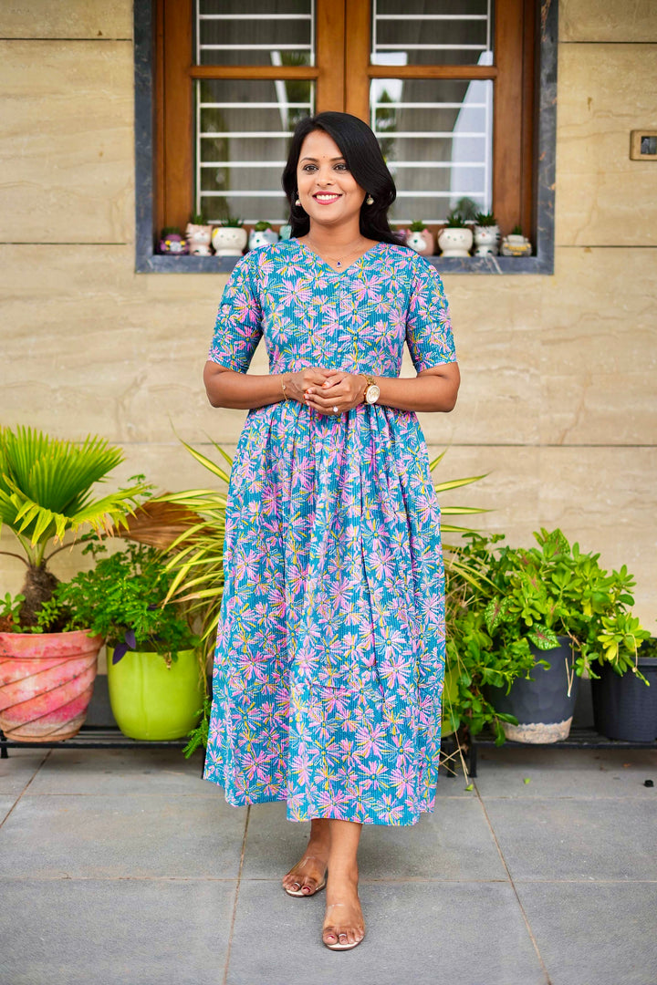 Mayil -Blue day to night dress without lining