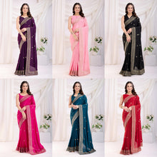 Load image into Gallery viewer, Party wear chinon saree
