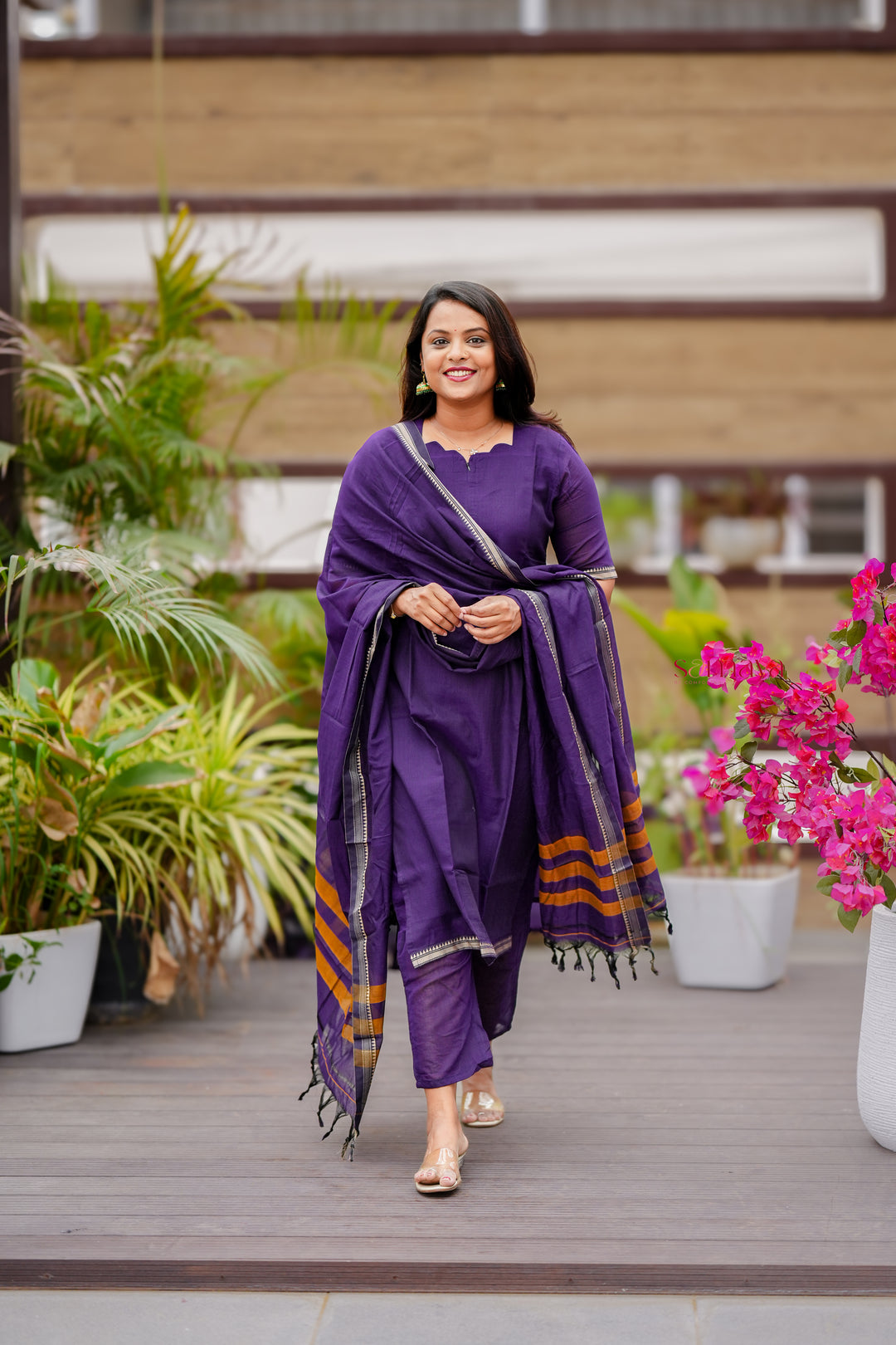 Malar Narayanpet set( top & dupptta)