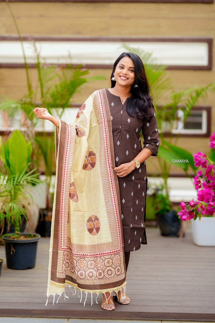 Hot chocolate cotton 3 piece Set with lining