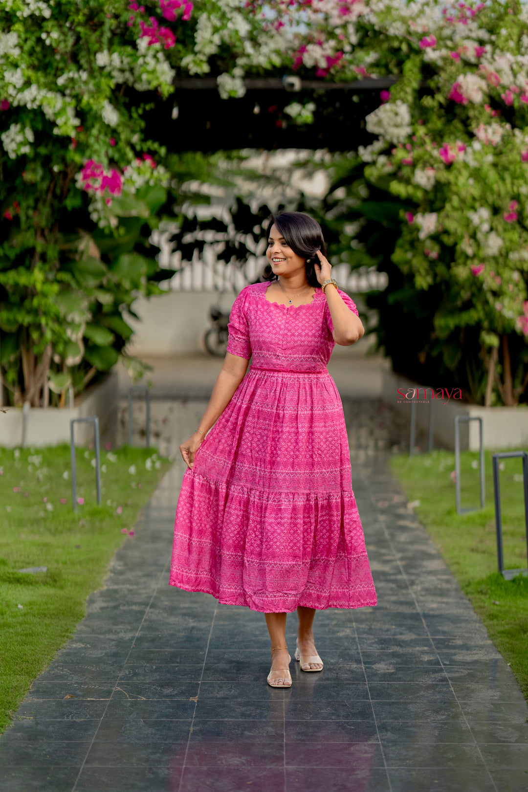 Aria  Hakoba bandhani print  Dress With Lining