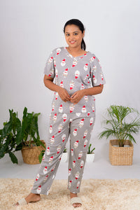 Grey Santa Claus Pant Set relaxed fit