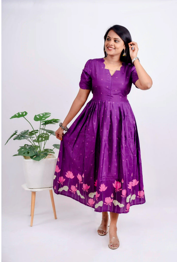 Lotus  festive  Dress With Lining
