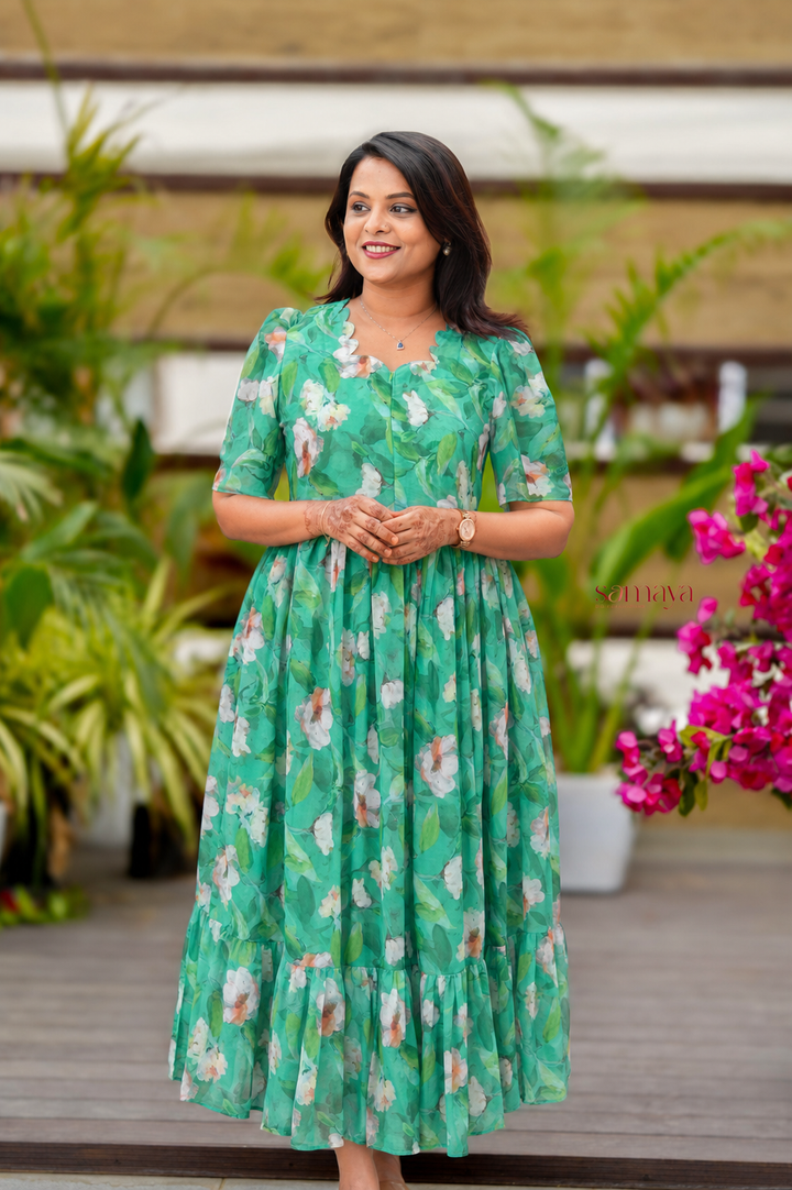 Pavai georgette casual  Dress With Lining ( No-Iron Everyday Dress)