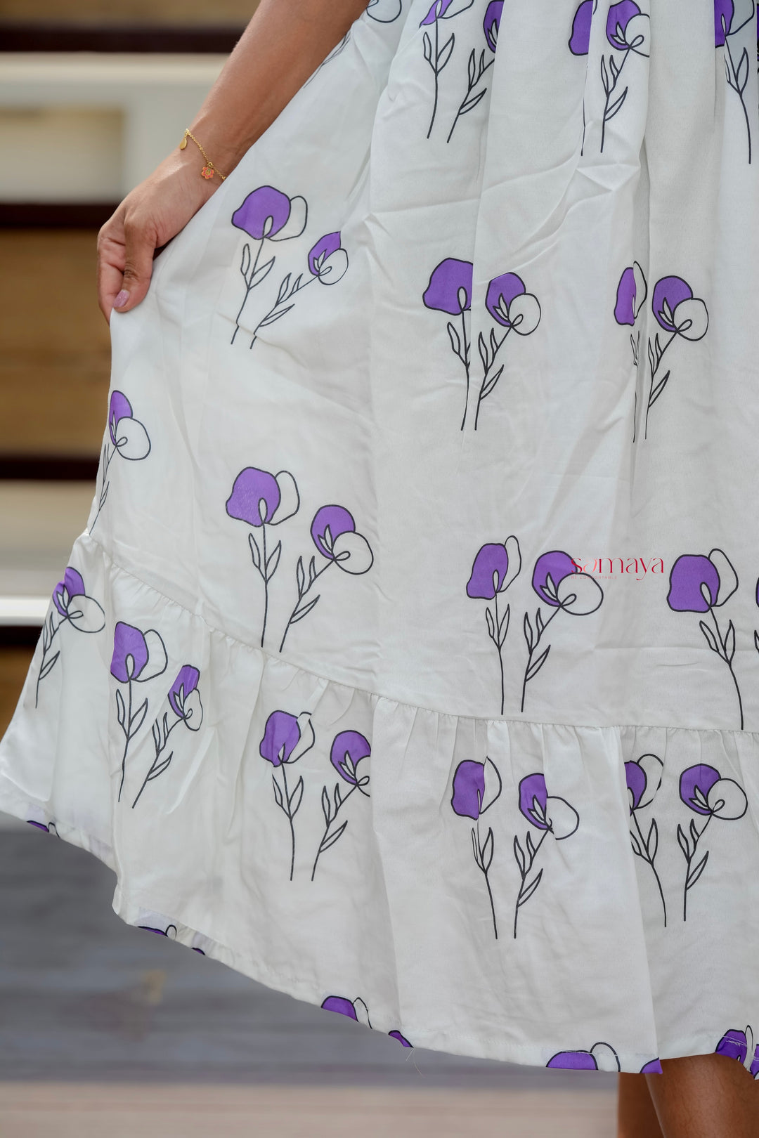 Nivi Casual Dress With Lining( Wrinkle-Free Cotton Blend Dress)