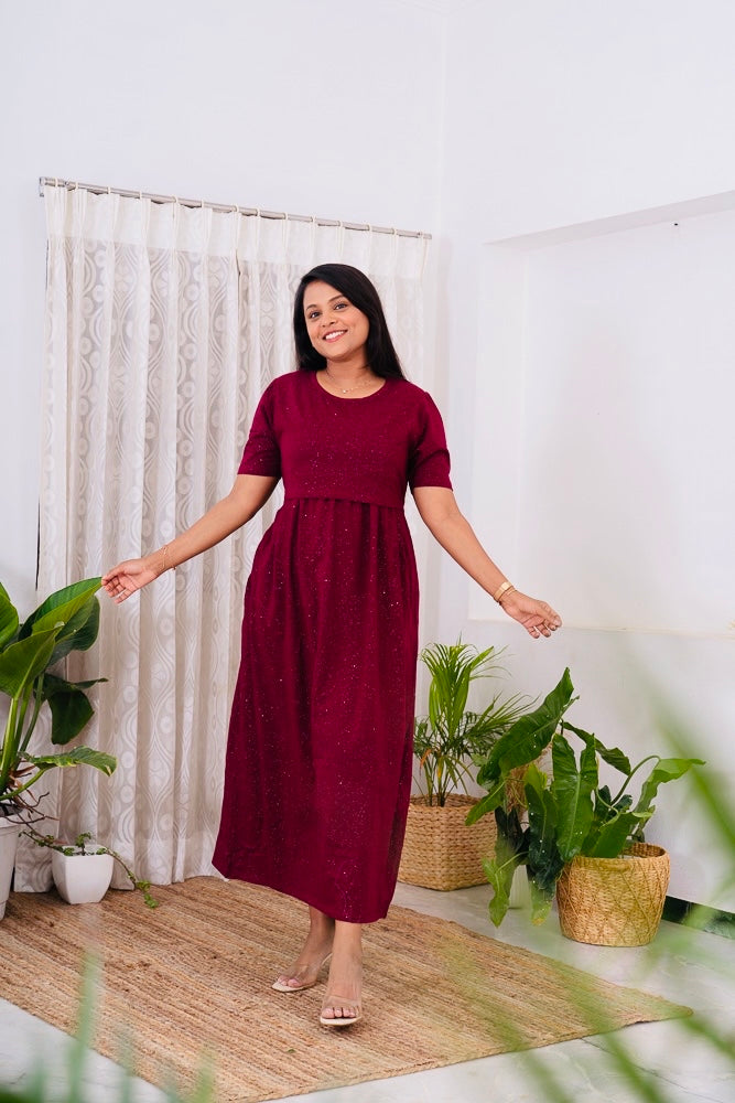 Maxi Wine Shimmer ( Minor embroidery variation so sold at sale price )