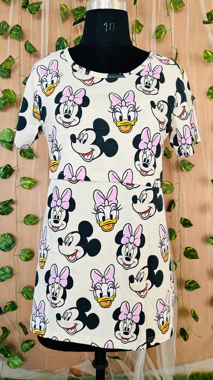 Offwhite Mickey Maternity T-shirt ( Minor embroidery variation so sold at sale price )