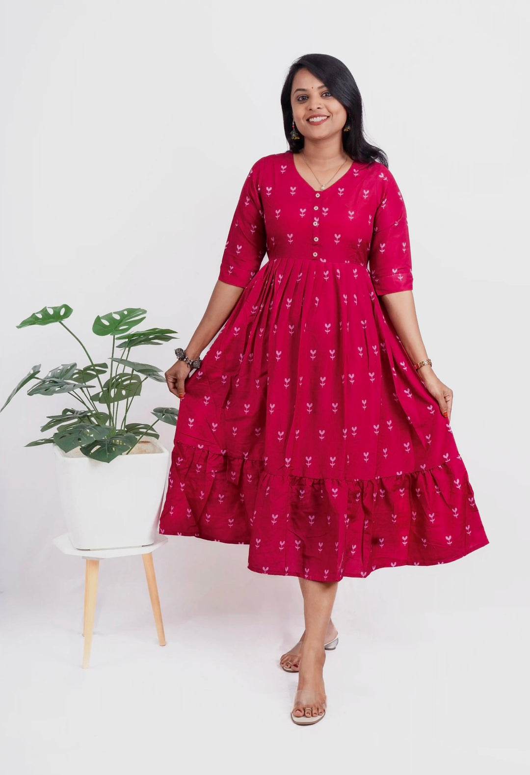 Pink Day to Night Dress Without Lining