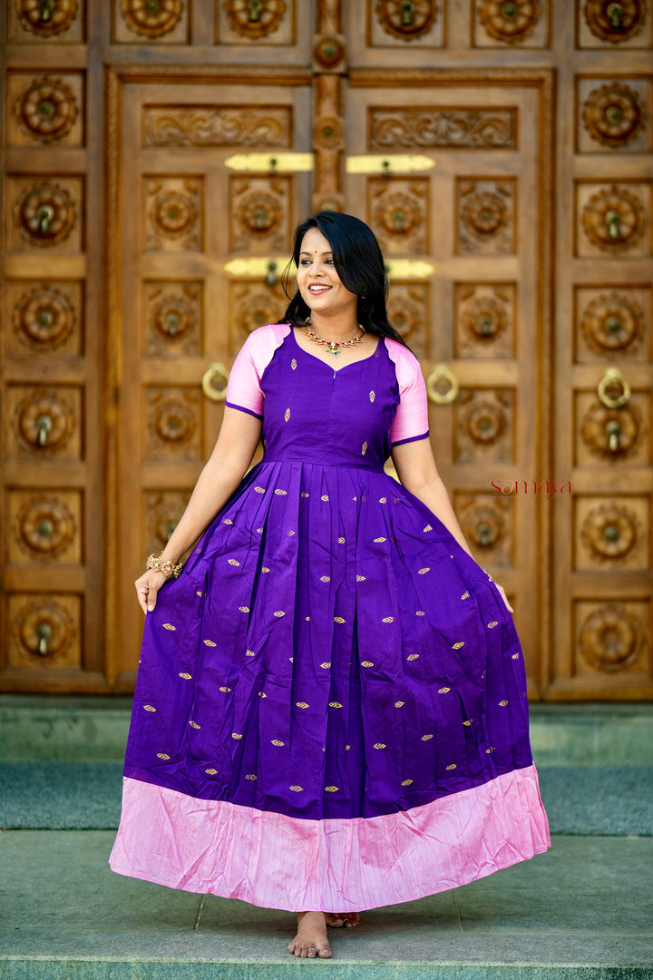 Soundarya raw silk maxi Dress With Lining