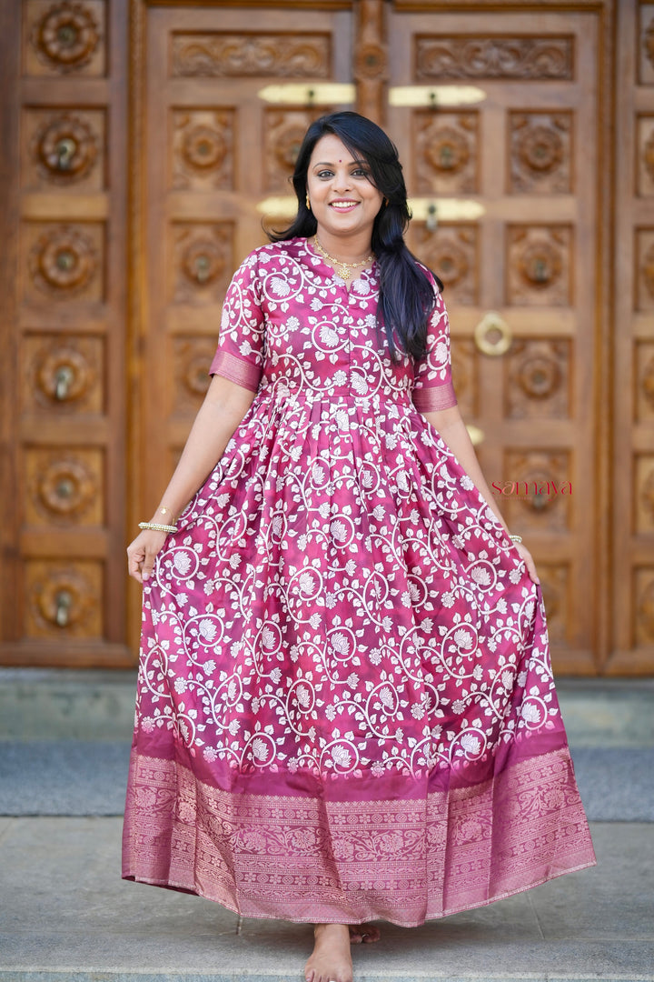 Yaazhini soft silk Dress with Lining