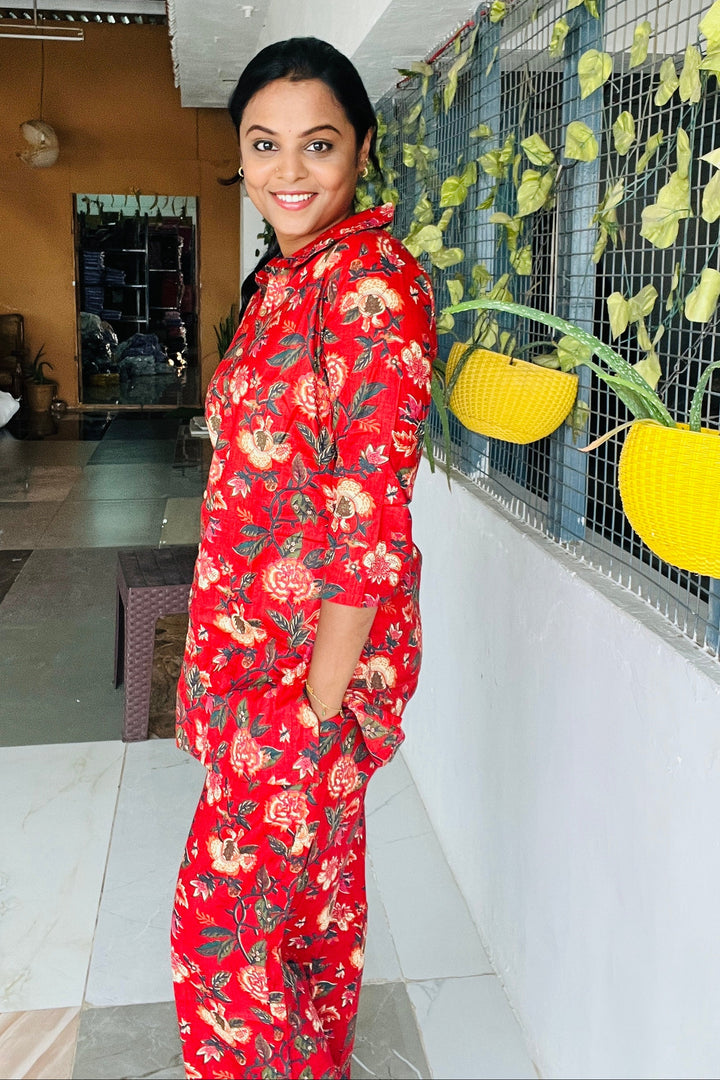 Red Night Co-ord Set