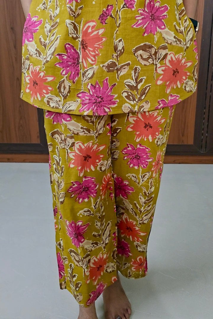 THEERA  -Mustard  Night Co-ord  Set