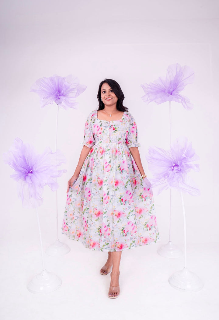 Aradhya  casual  Dress With Lining "Non-Maternity & maternity Feeding-Friendly Dress"