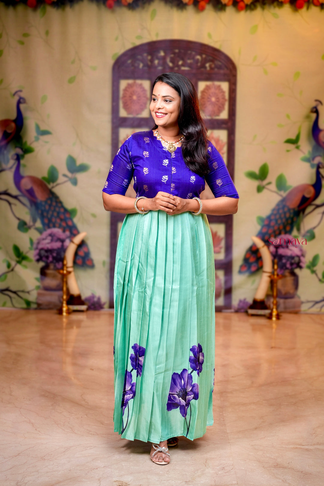 Yazlini - purple  festive  maxi dress with lining