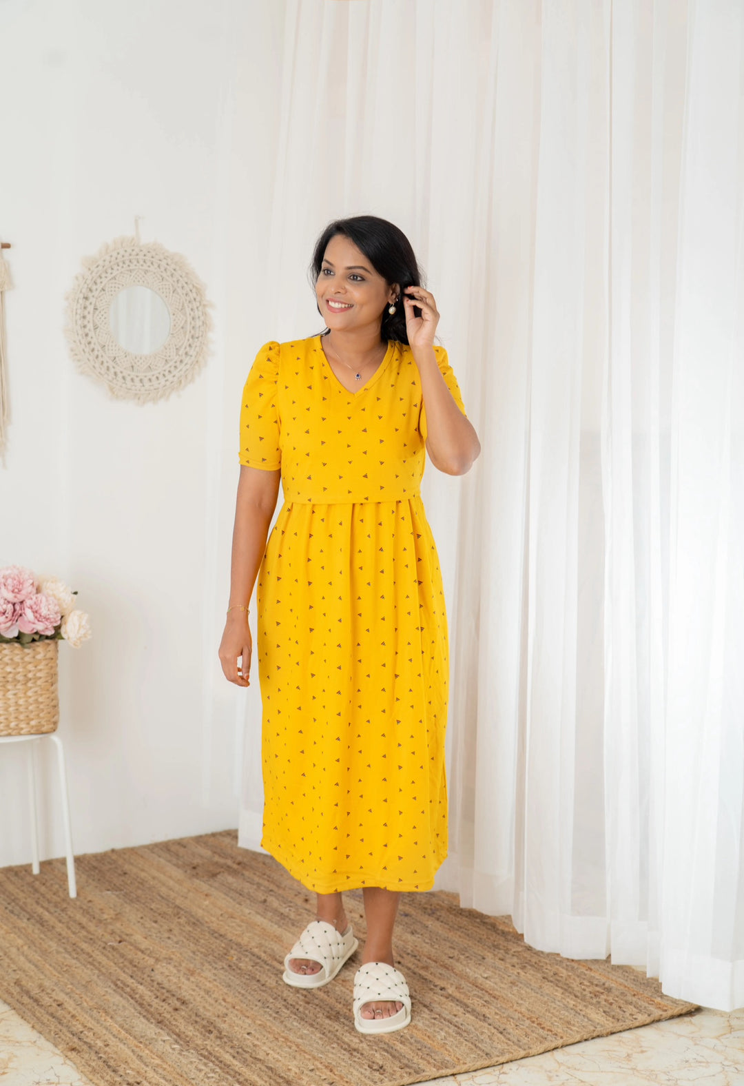 Midi Gold Thick Weight Dress