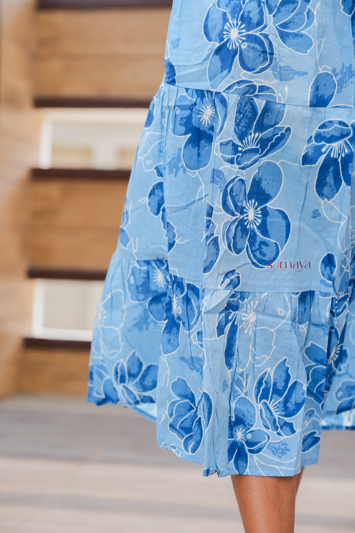 Blue day to night dress without lining