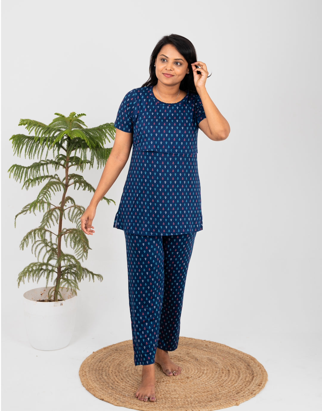 Navy Feeding Pant Set