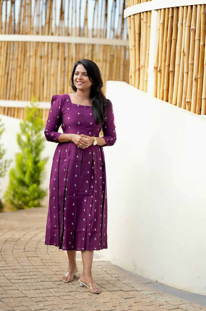Heartly Raw silk  Dress With Lining