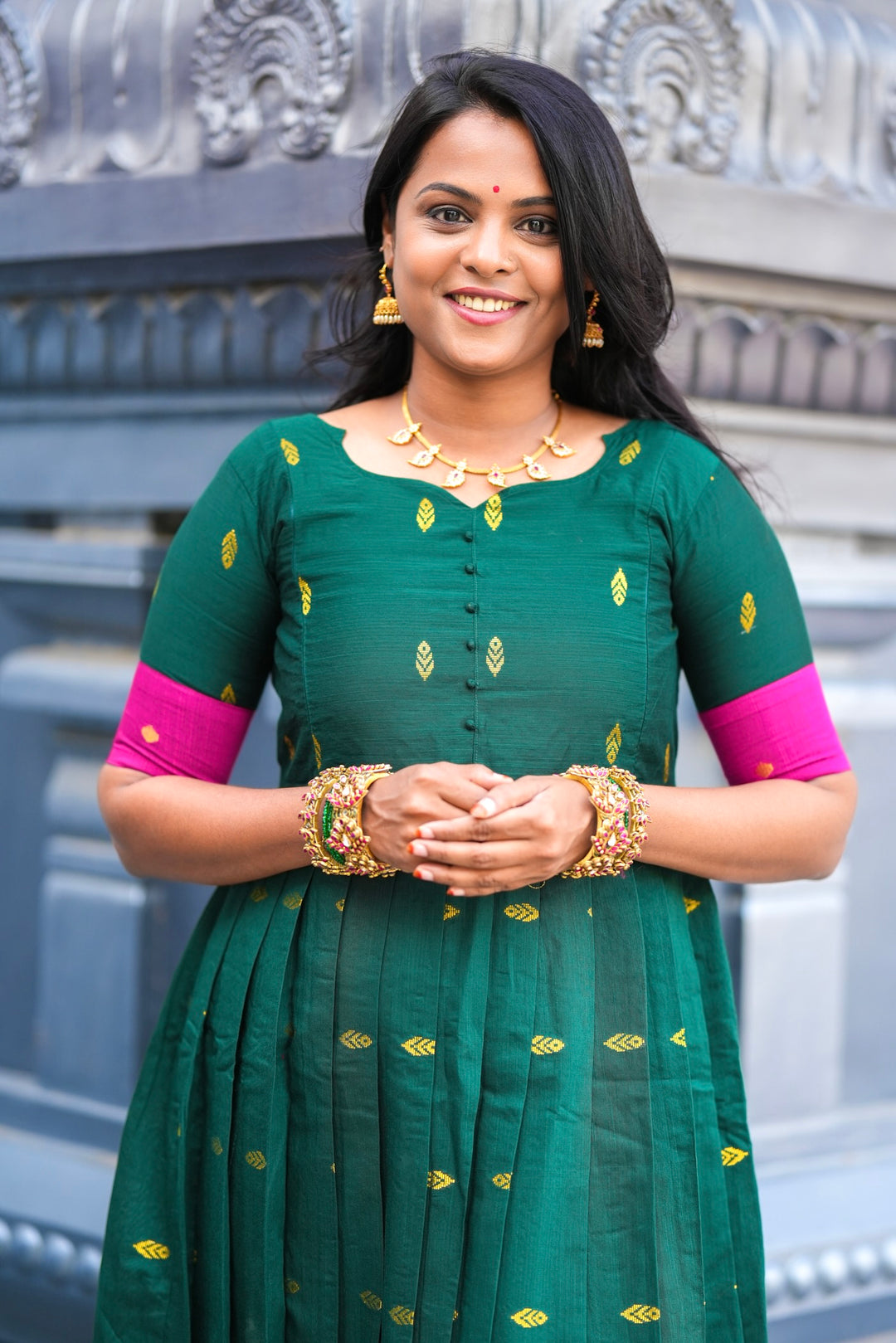 Madurai Meenakshi  maxi Dress With Lining