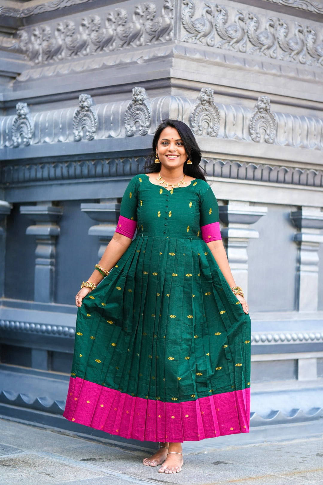 Madurai Meenakshi  maxi Dress With Lining