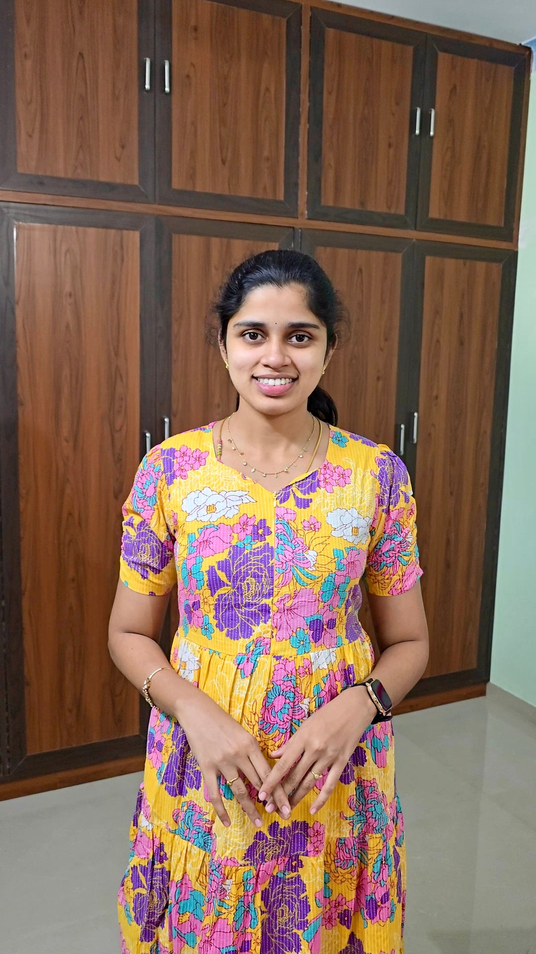 Yellow day to night dress without lining