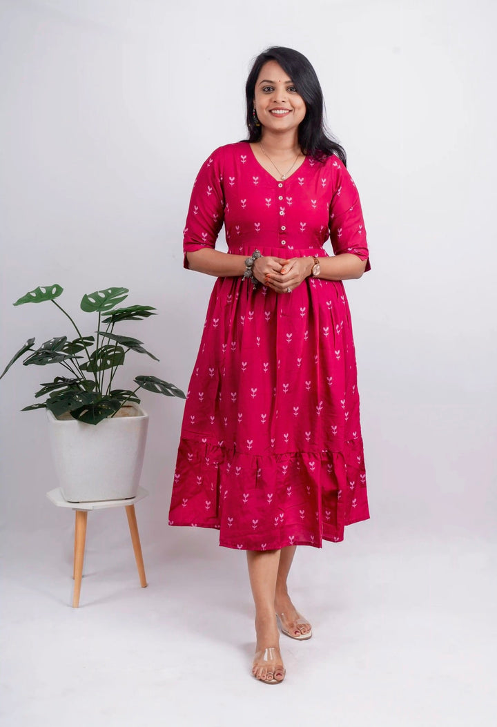 Pink Day to Night Dress Without Lining