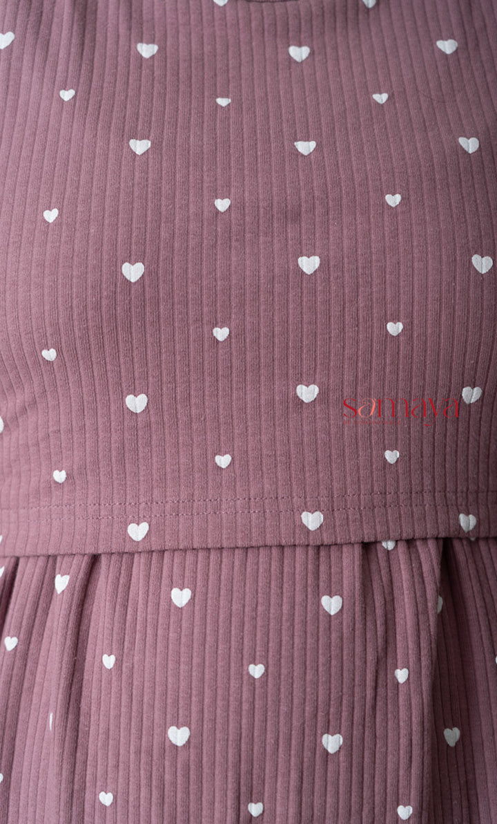 Maxi Dusty Hearts Ribbed( Minor embroidery variation so sold at sale price )