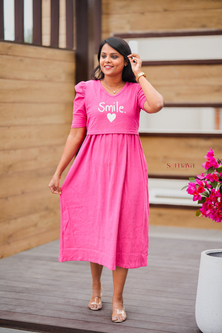 Midi Smile Ribbed  Dress