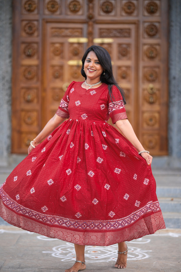 Renuga festive Maxi Dress with Lining
