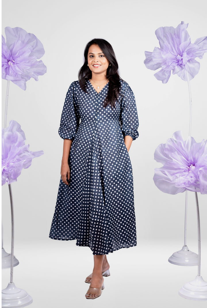 Polka dot  Dress With Lining