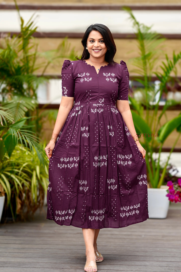 Kayal Cotton Dress With Lining( pre order dispatch August  15 )