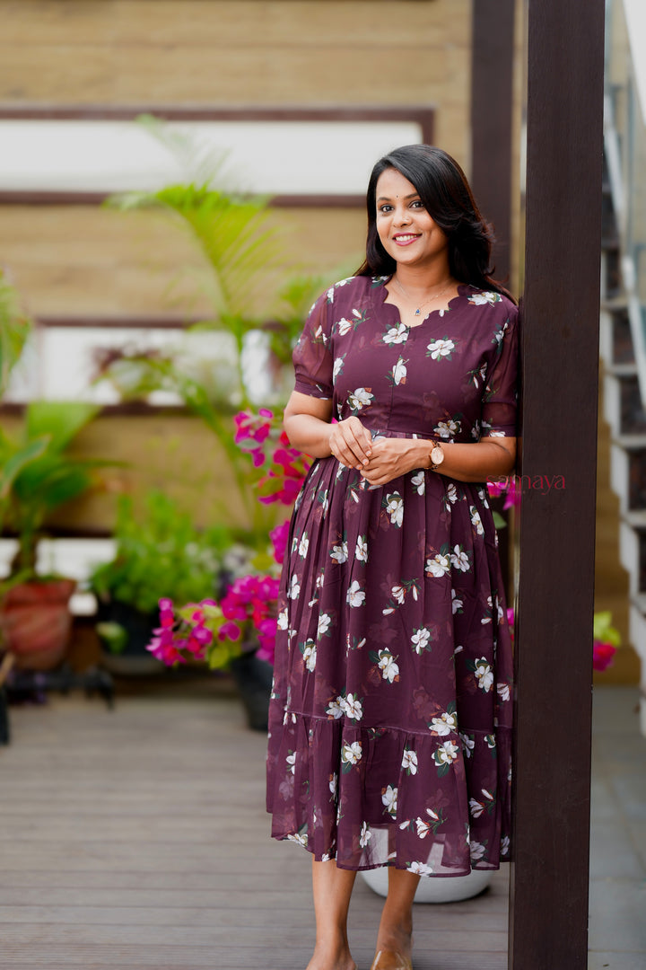 Daisy  georgette casual Dress With Lining ( No-Iron Everyday Dress)