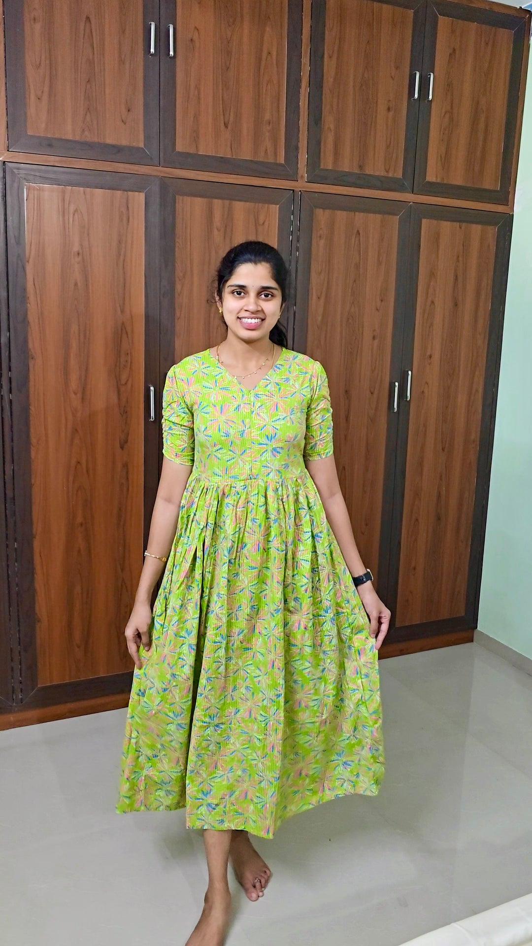 Green day to night dress without lining