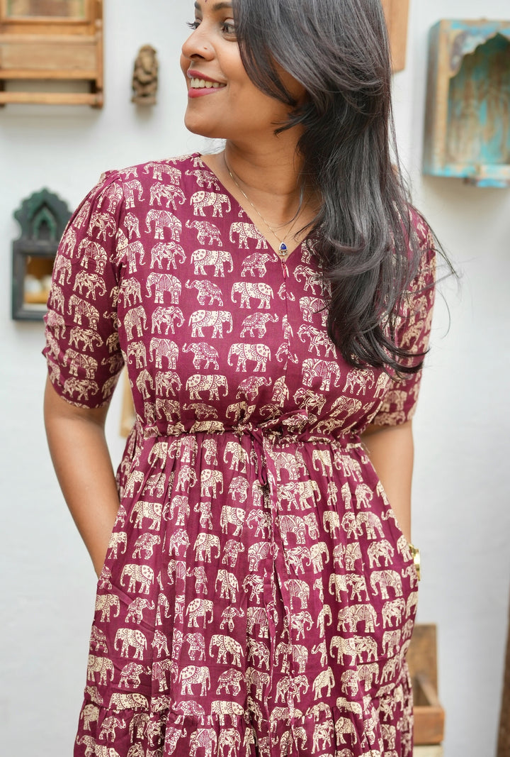 Elephant Casual Dress With Lining