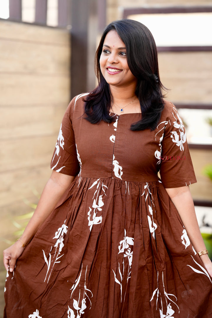 Chocolate casual Dress With Lining( special edition - limited stock )