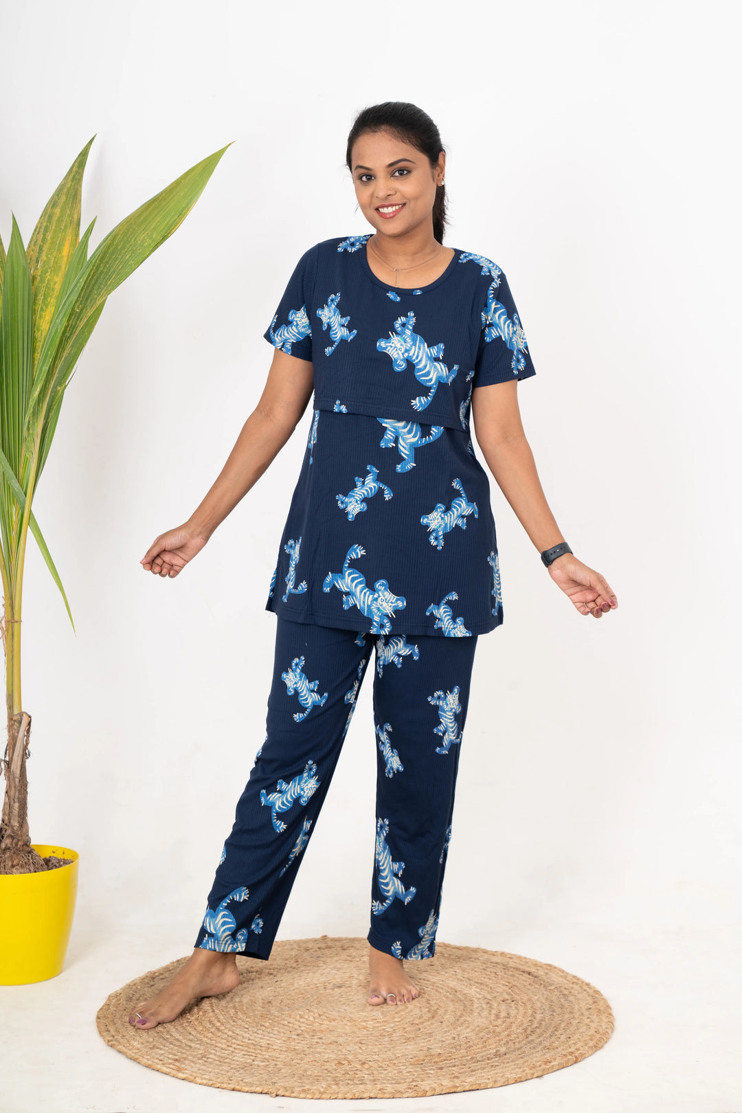 Tiger Feeding Pant Set Ribbed